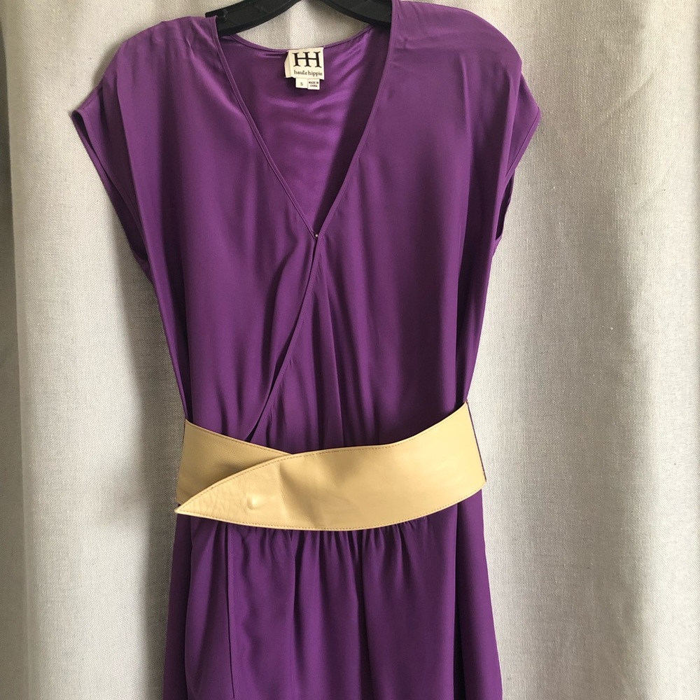 Haute Hippie Silk Belted Dress
